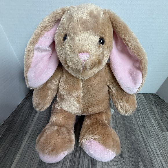 Build-A-Bear Tan Bunny Rabbit Pink Ears Nose Plush Stuffed Animal Toy - Picture 1 of 4